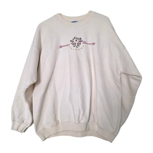 Gildan Tops - Vintage Bloomsburg University Grandma Sweatshirt Women XL Embroidered Floral 90s